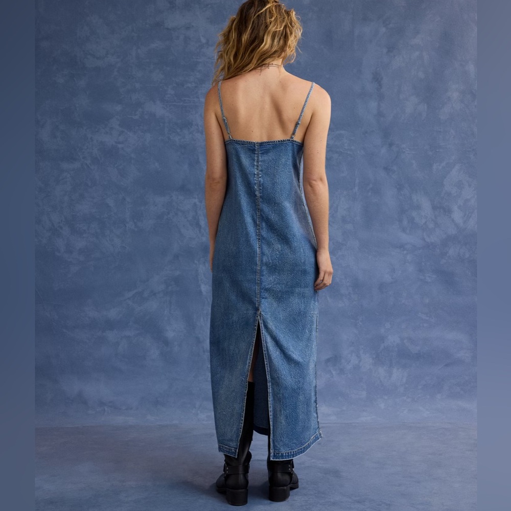 aerie Blue Denim Maxi Slip Dress - Picture 2 of 13